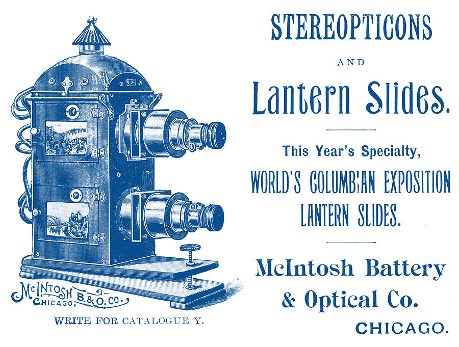 1893 Stereopticons and Lantern Slides Photograph by Historic Image