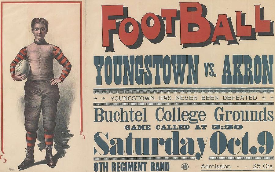 1895 Football Game Youngstown, Ohio vs. Akron Photograph by Redemption