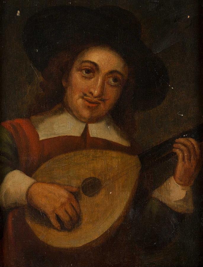 Music Painting - 18th Century, musician by Celestial Images