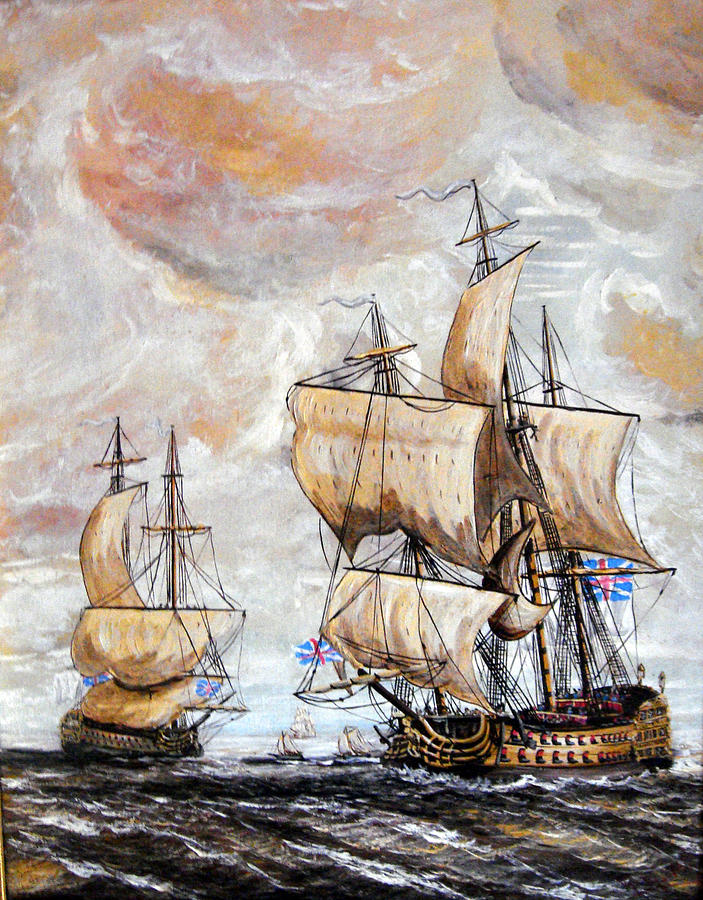 18th Century Sailing Ships Painting by Mackenzie Moulton