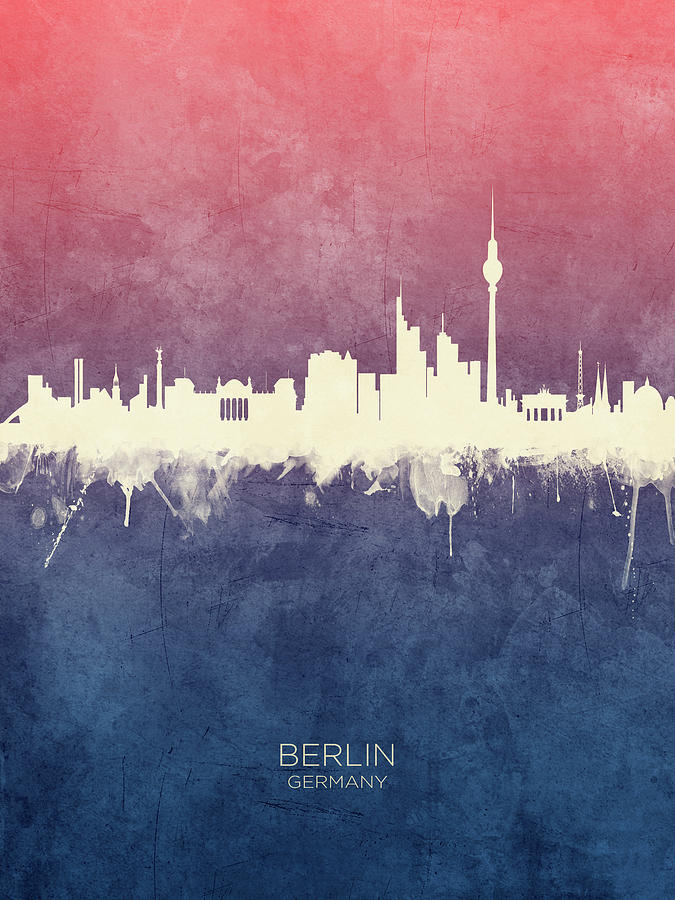 Berlin Digital Art - Berlin Germany Skyline #19 by Michael Tompsett