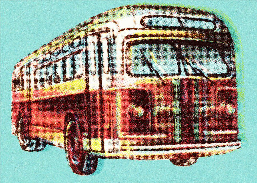 Transportation Drawing - Bus #19 by CSA Images