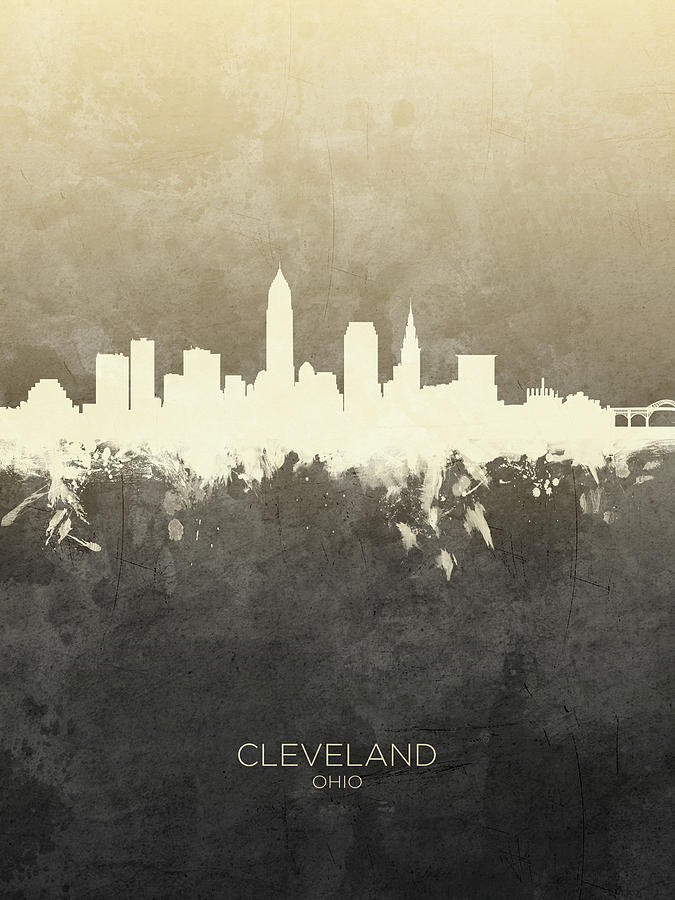 Cleveland Ohio Skyline #19 Digital Art by Michael Tompsett