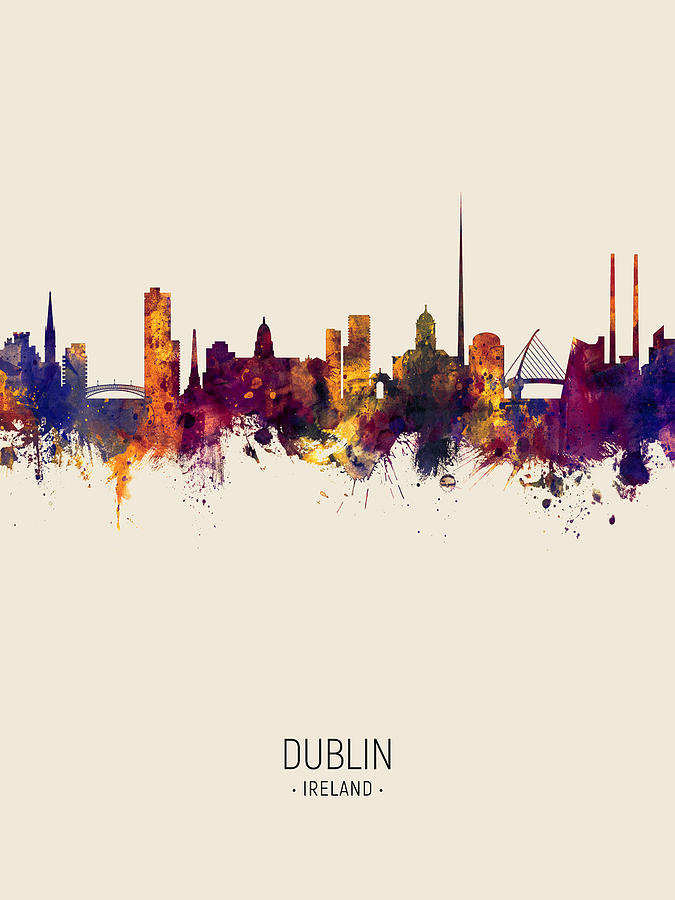Dublin Ireland Skyline Digital Art by Michael Tompsett Fine Art America