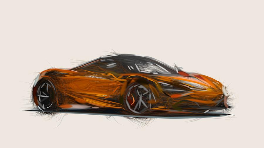 McLaren 720S Drawing #20 Digital Art by CarsToon Concept