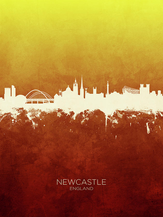 Newcastle England Skyline #19 Digital Art by Michael Tompsett
