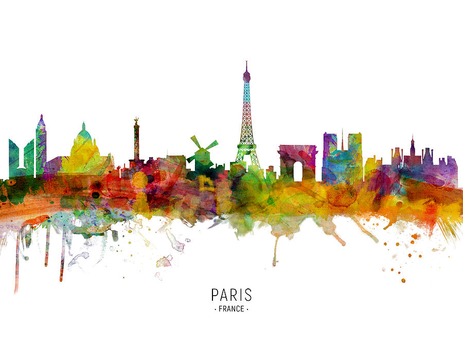 Paris France Skyline #19 Digital Art by Michael Tompsett