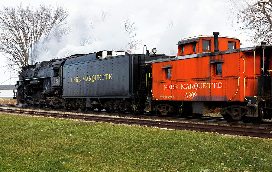 Pere Marquette 1225 steam locomotive, also known as the Polar Ex #19 ...