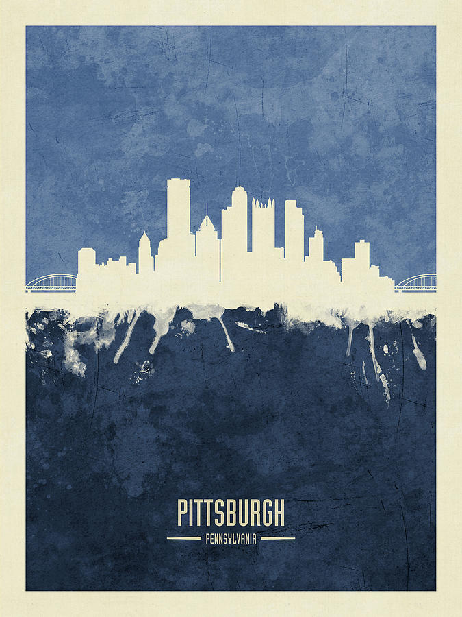 Pittsburgh Pennsylvania Skyline #19 Digital Art by Michael Tompsett
