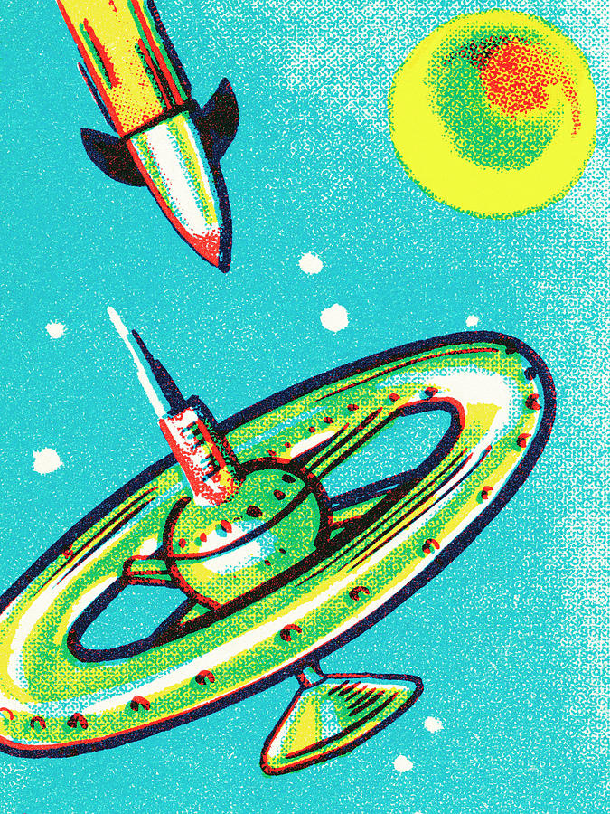 Science Fiction Drawing - Rocket #19 by CSA Images