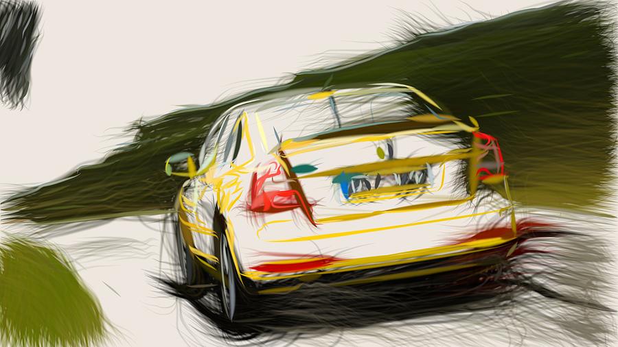 Skoda Octavia RS Draw #19 Digital Art by CarsToon Concept