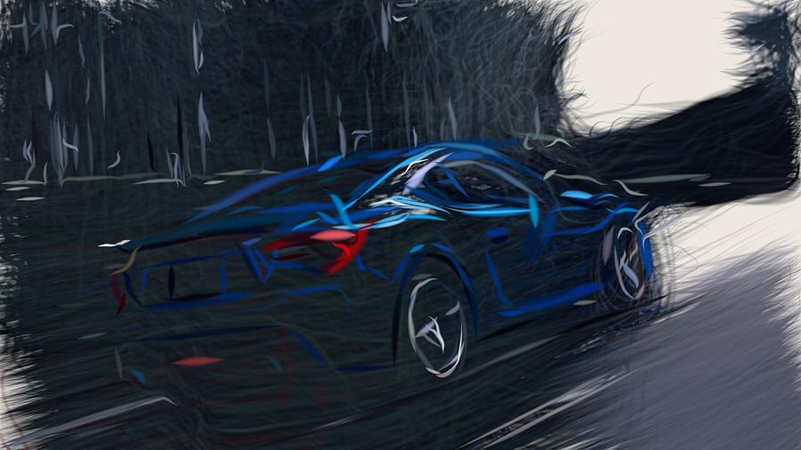 Subaru BRZ Drawing #20 Digital Art by CarsToon Concept