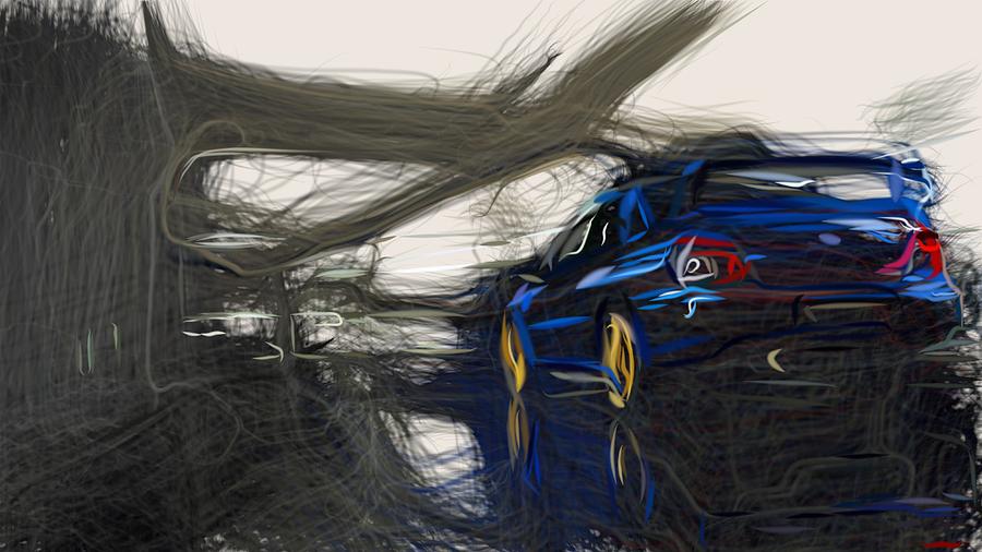Subaru Impreza WRX STI Draw #19 Digital Art by CarsToon Concept