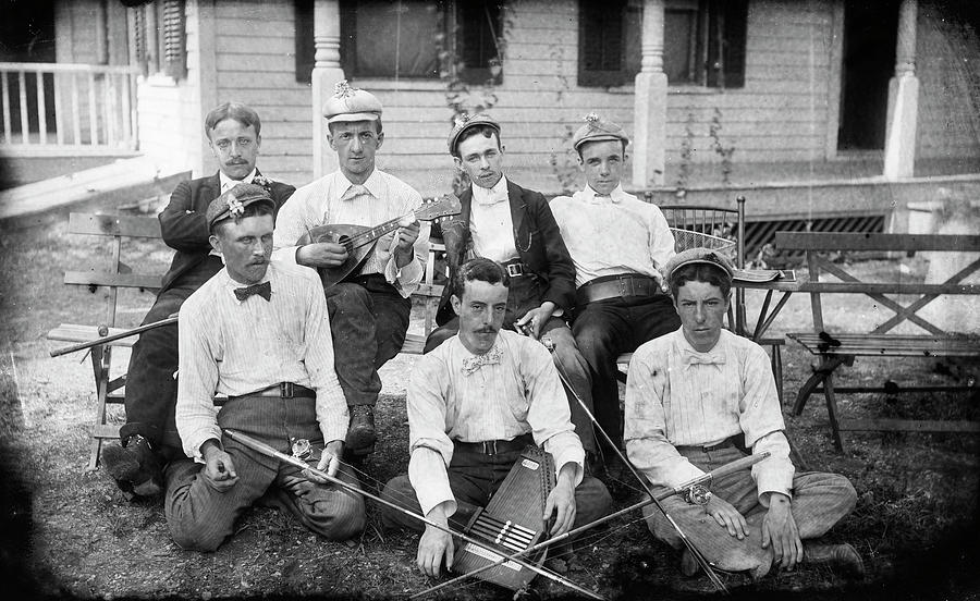 Black And White Painting - 1900s Group Portrait Men Posing by Vintage Images