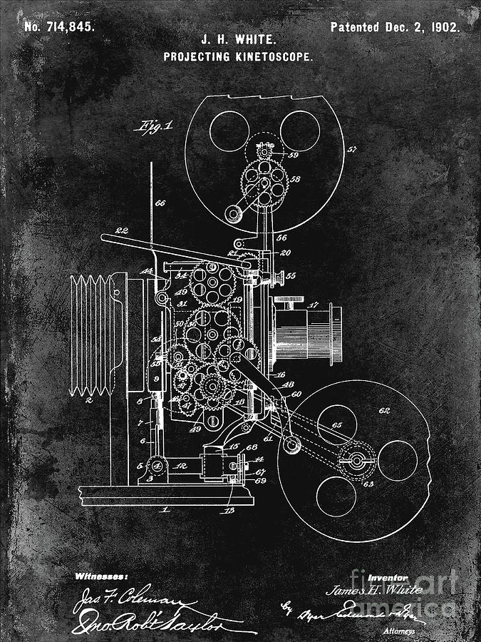 1902 Movie Projecting Patent  Photograph by Jon Neidert