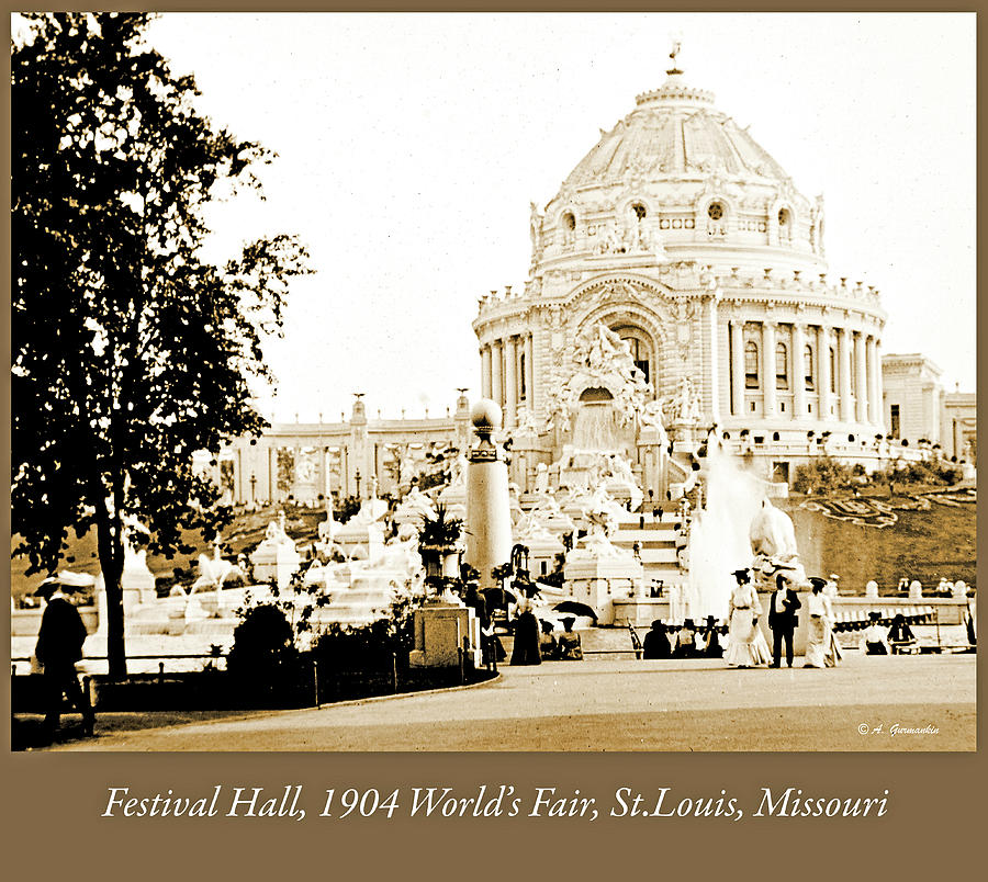 1904 Worlds Fair, Festival Hall from the Promenade Photograph by A Macarthur Gurmankin