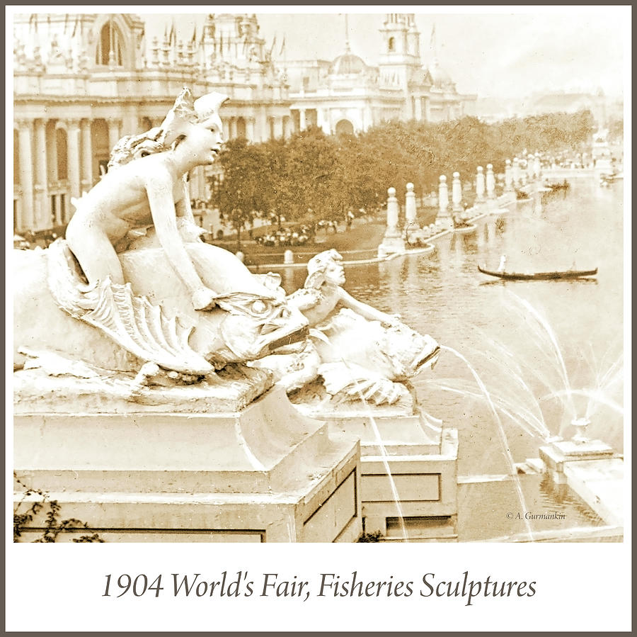 1904 Worlds Fair, Fisheries Sculptures, Vintage Photograph Photograph by A Macarthur Gurmankin