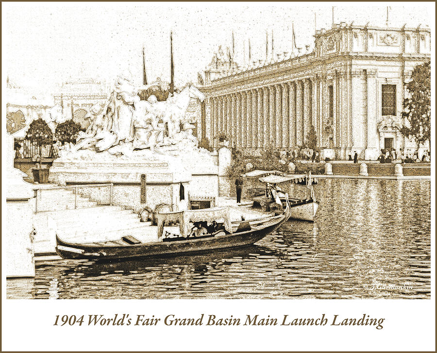 1904 Worlds Fair Grand Basin Main Launch Landing Photograph by A Macarthur Gurmankin