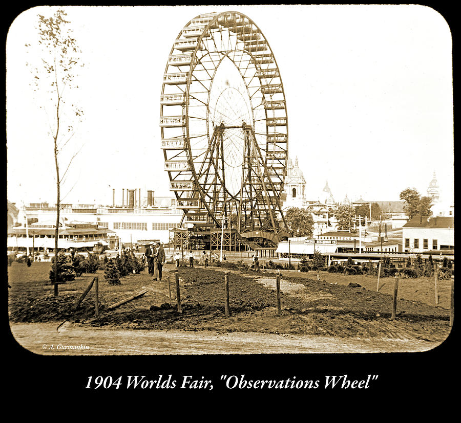 1904 Worlds Fair, Observations Wheel Photograph by A Macarthur Gurmankin