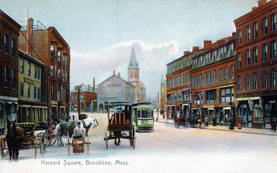 1905 Harvard Square Brookline Massachusetts Painting by Historic Image