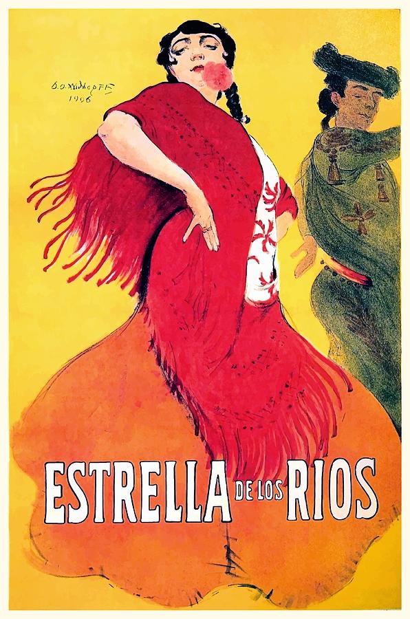 fødsel Blinke Gentleman 1906 Estrella De Los Rios Spanish Flamenco Dancer Poster Digital Art by  Retro Graphics - Pixels