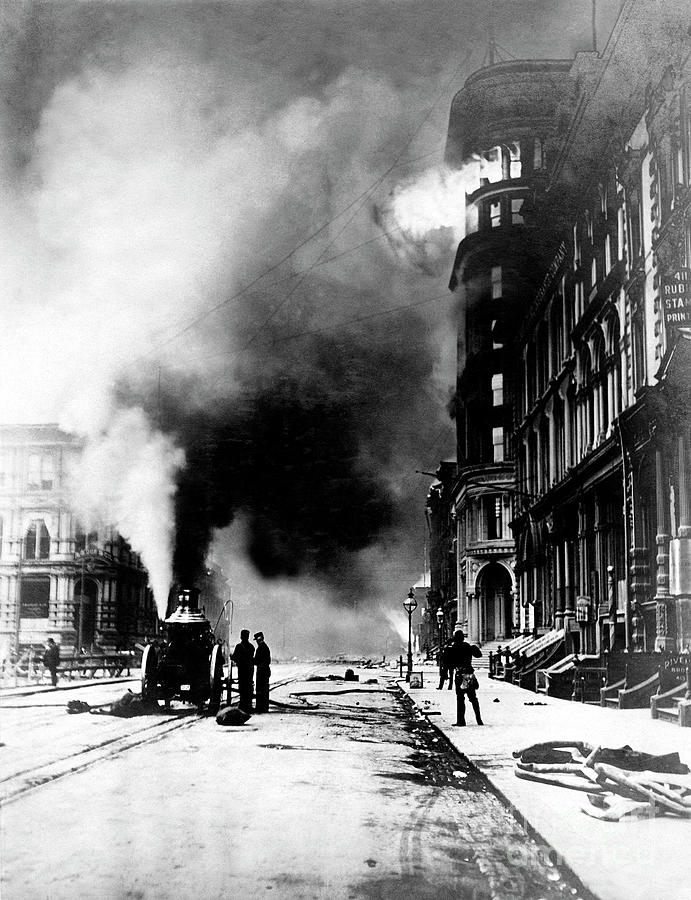 1906 San Francisco Earthquake Fire Photograph by Uc Regents, Natl. Information Service For Earthquake Engineering/science Photo Library