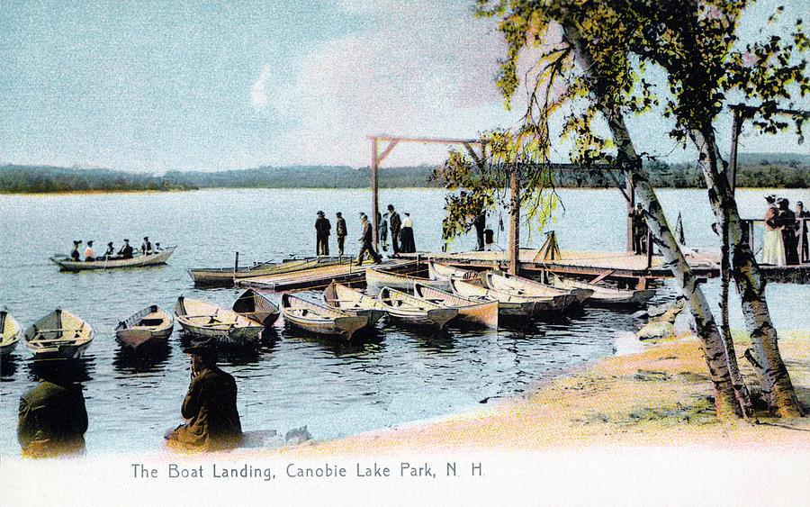 1910 Boat Landing Canobie Lake New Hampshire Painting by Historic Image