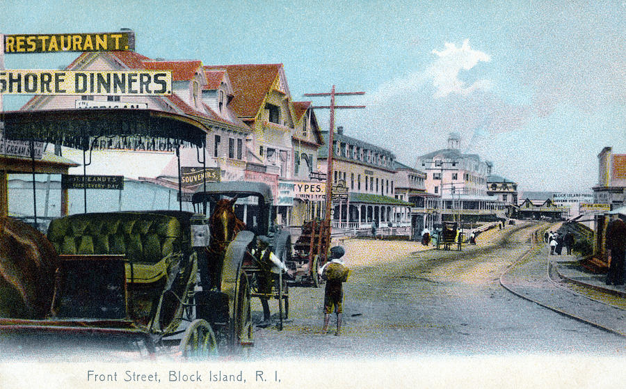1910 Front Street Block Island Rhode Island Painting by Historic Image