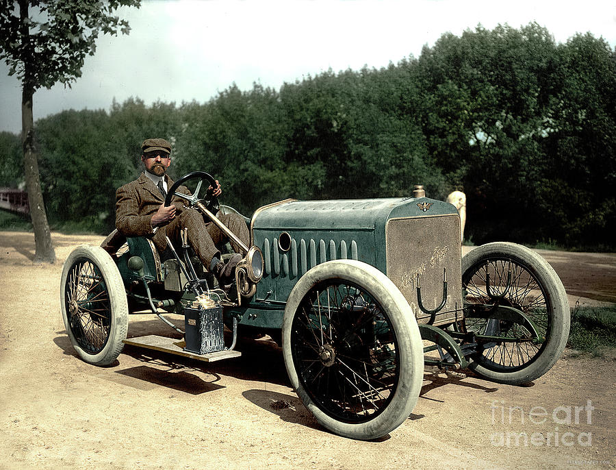 1910s Delage Race Car With Gentlemen Driver Photograph by Retrographs