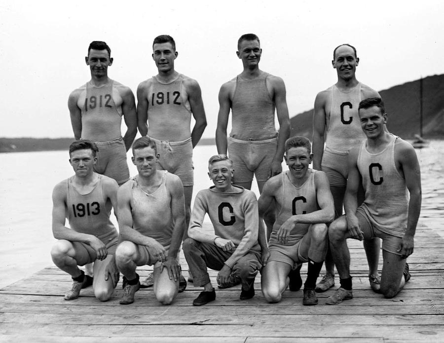 1911 Cornell Varsity Crew Team Vintage Photograph Painting