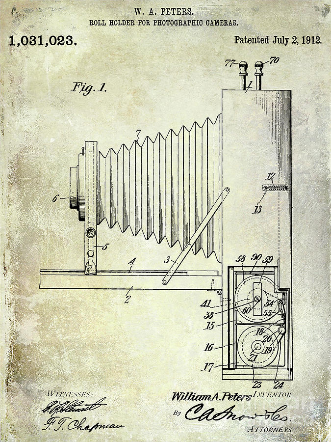 1912 Camera Patent Photograph by Jon Neidert