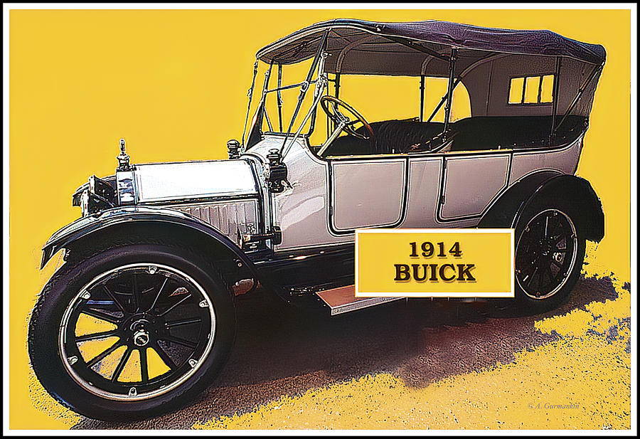 1914 Buick Automobile, National Automobile Museum, Reno, Nevada Digital Art by A Macarthur Gurmankin
