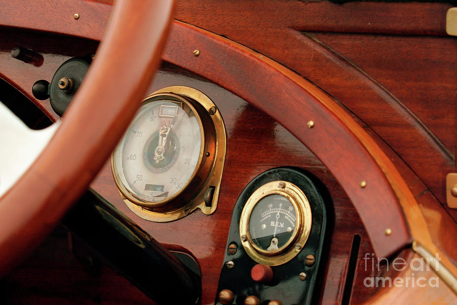 1915 Mercedes Skiff Dashboard Detail Photograph by Lucie Collins