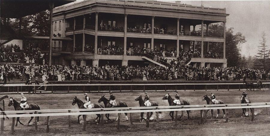 Summer Painting - 1915 Photograph  Belmont Park  Horse Racing by Celestial Images