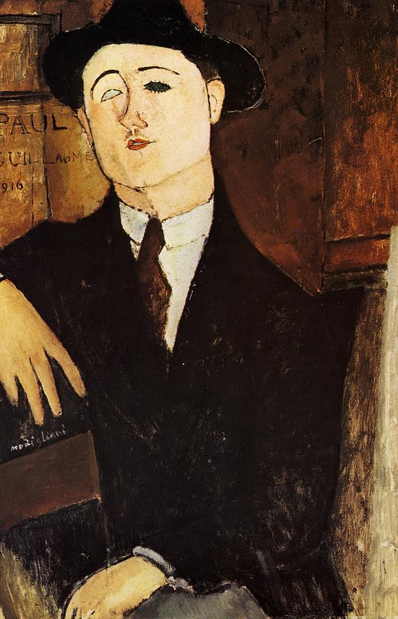 1916 Portrait de Paul Guillaume 81x54 cm  Milan Civicca Galeria d Arte Moderna Painting by Modigliani Amedeo