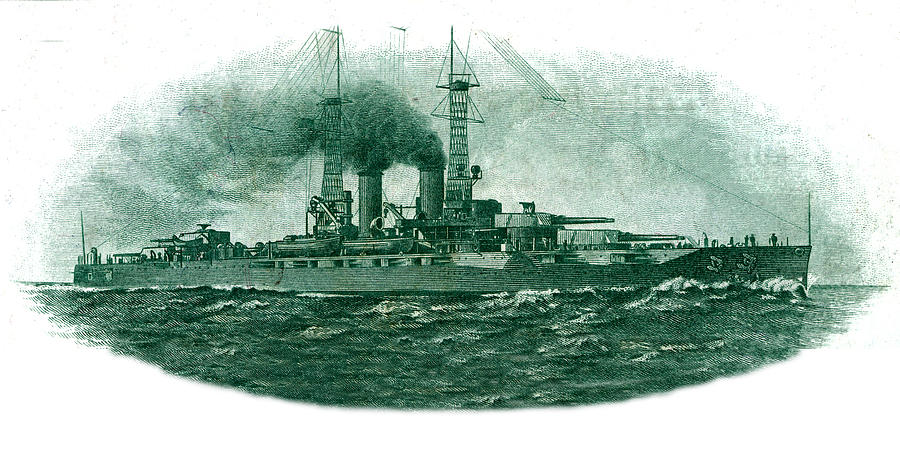 1918 $2 Bill Battleship Digital Art by US Treasury