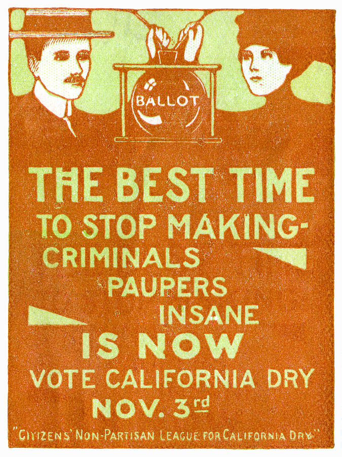 Vintage Painting - 1918 California Prohibition by Historic Image