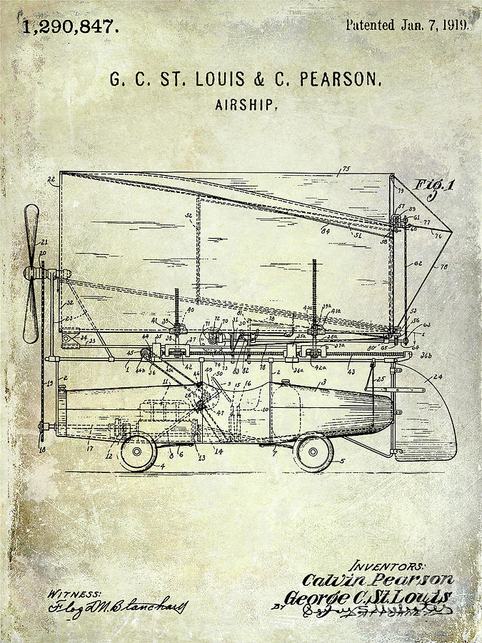 1919 Airship Patent  Photograph by Jon Neidert