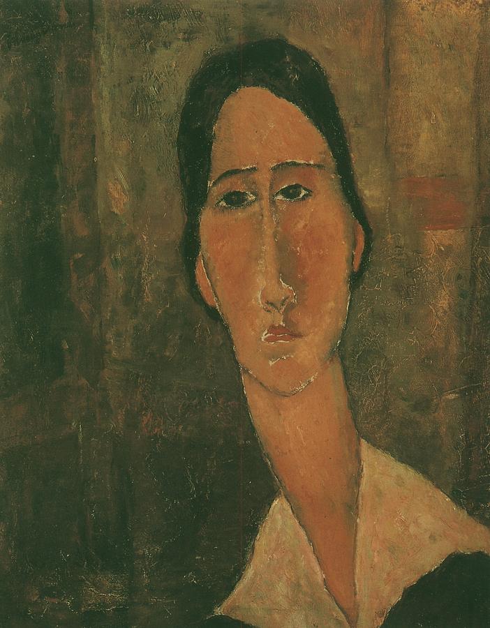 1919 Modigliani Amedeo Jeanne Hbbterne Avec Un Col Blanc Painting