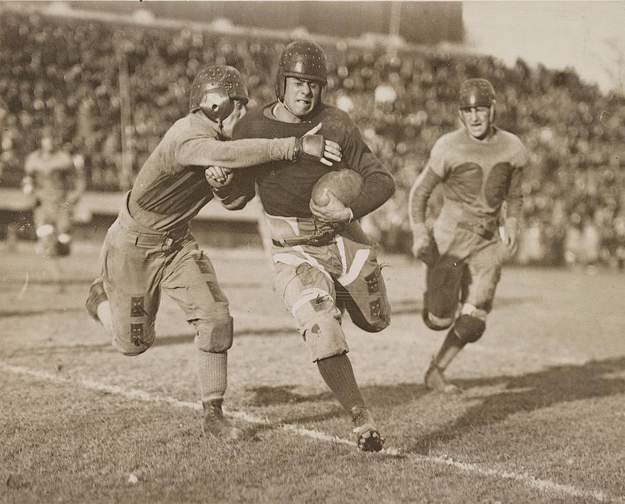 1920 Football Game Antique college Sports Photo Up Close tackle