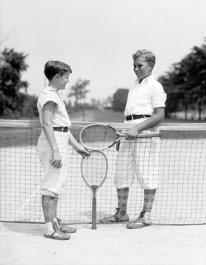1920s 1930s Two Boys Tennis Match Painting by Vintage Images - Fine Art ...