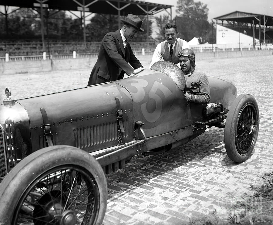 1920s Indy Duesenberg Racer With Eddie Rickenbacker Photograph by Retrographs