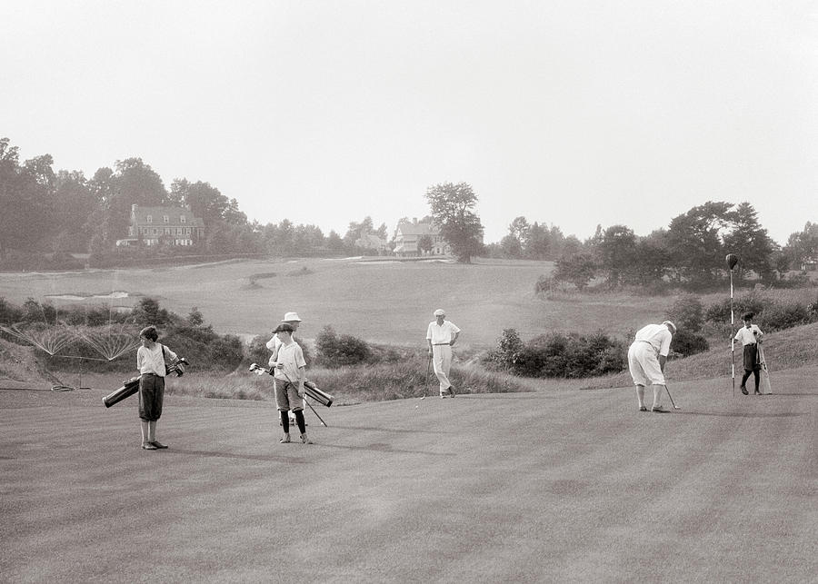 1920s Men Three Golfers And Boys Three Painting by Vintage Images ...