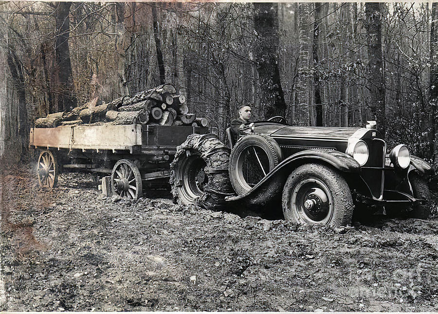 1920s Packard Converted To Farm Vehicle With Driver Photograph by Retrographs