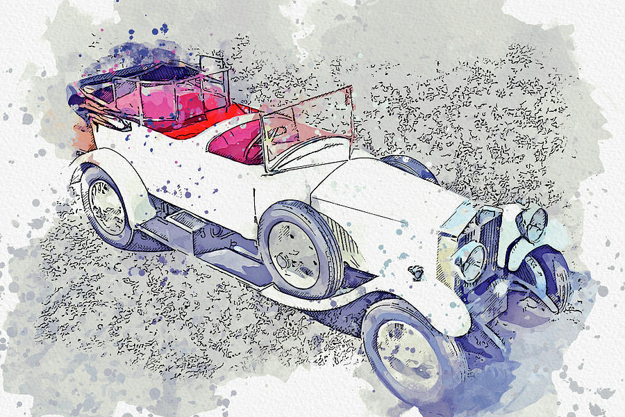 1925 Rolls-Royce Phantom I 5 watercolor by Ahmet Asar Painting by Celestial Images
