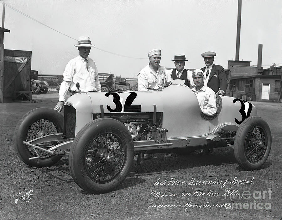 1926 Duesenberg Special With Jack Foley Indy 500 Photograph by Retrographs