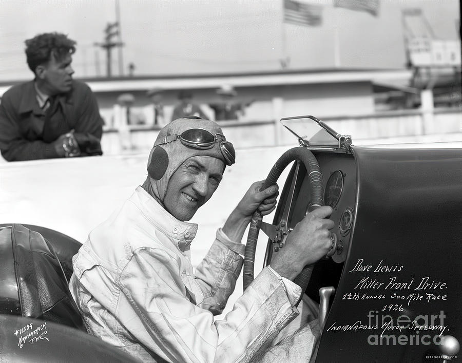 1926 Miller Race Car With Driver Dave Lewis Indy 500 Photograph by Retrographs