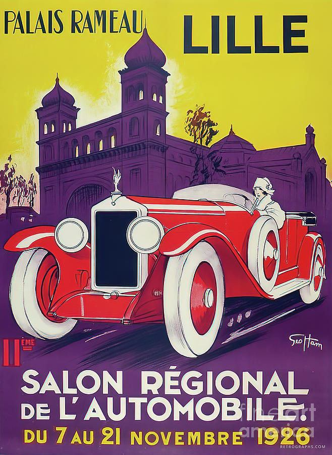 1926 Salon Regional De Lautomobile Featuring Lille Mixed Media by Geo Ham