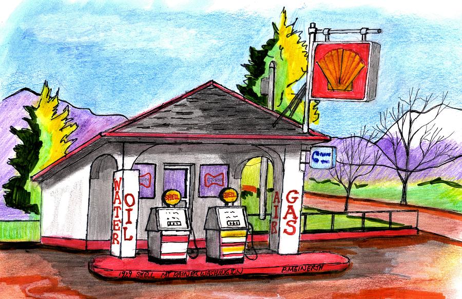 1929 Shell Station Drawing