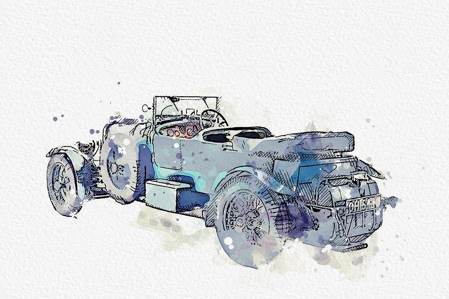 1930 Bentley 4 .5 Litre 2 watercolor by Ahmet Asar Painting by Celestial Images